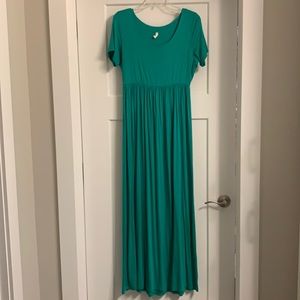 Kelly Green Pink Blush Maxi
